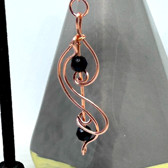 Handmade copper earrings - Picture 2 of 2